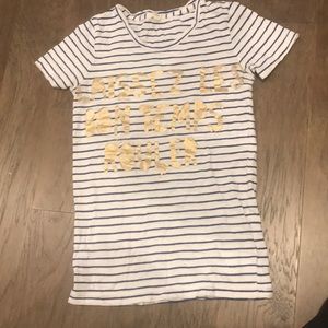 J Crew | Striped Logo Tee